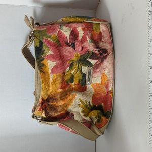 St John's Bay Flowered Purse. Medium Three inside pockets.